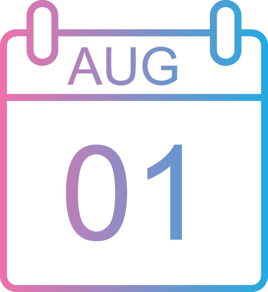 August Line Gradient Icon Design vector