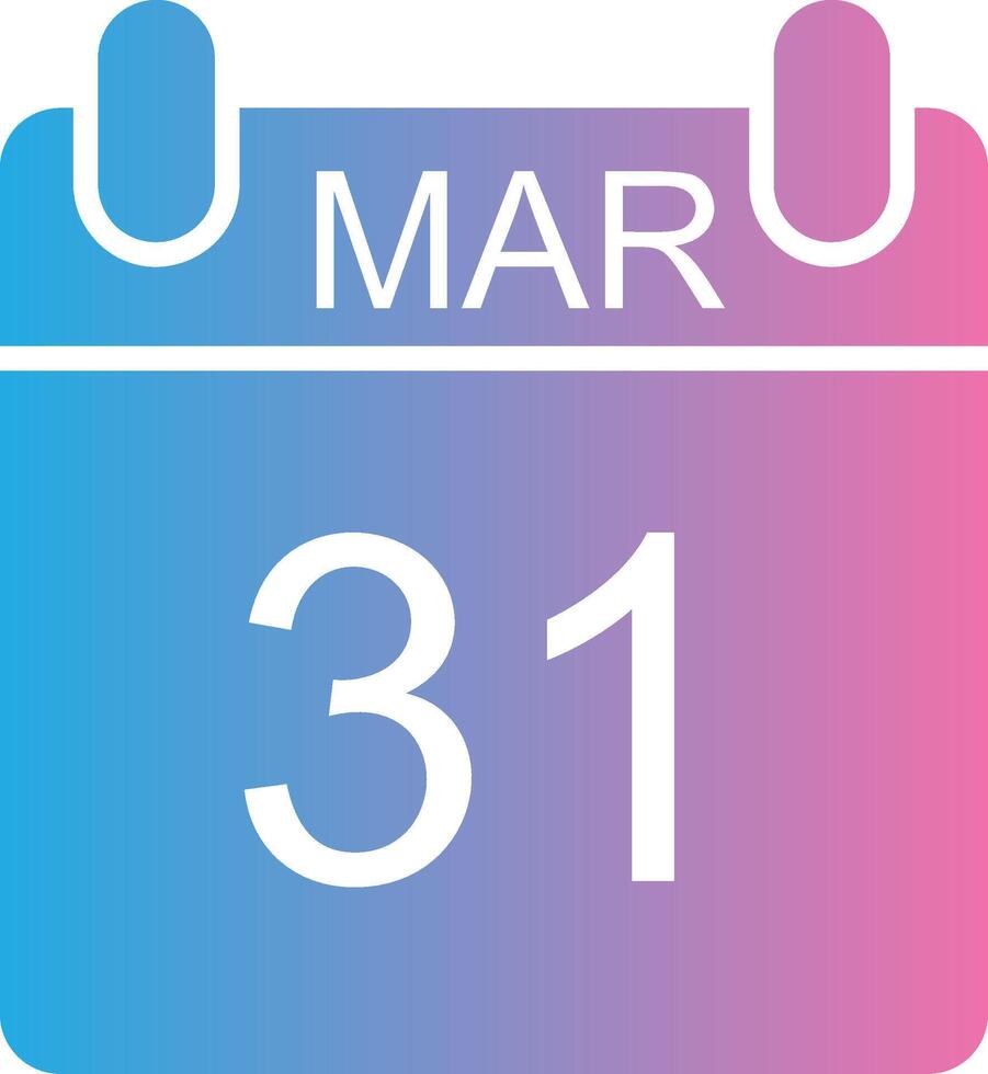 March Glyph Gradient Icon Design vector