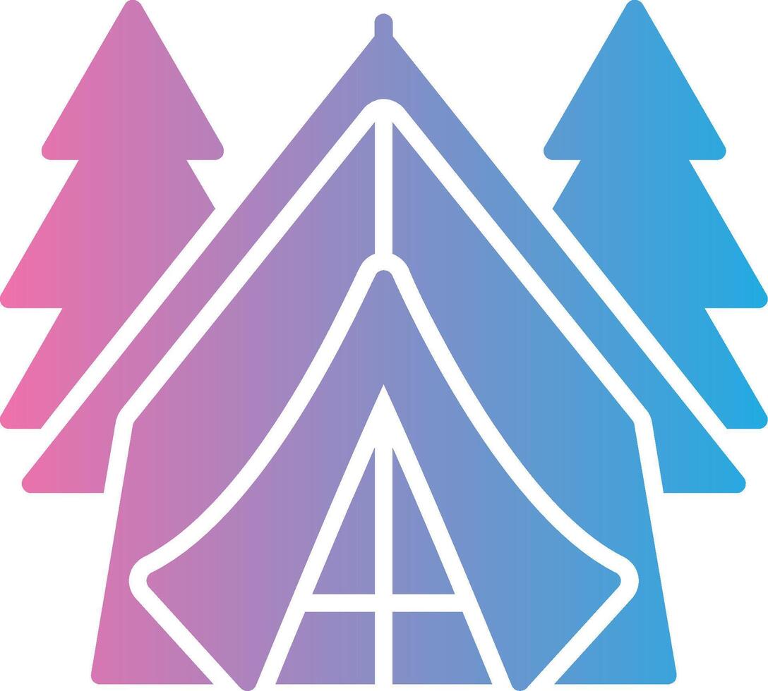 Tent Glyph Gradient Icon Design vector