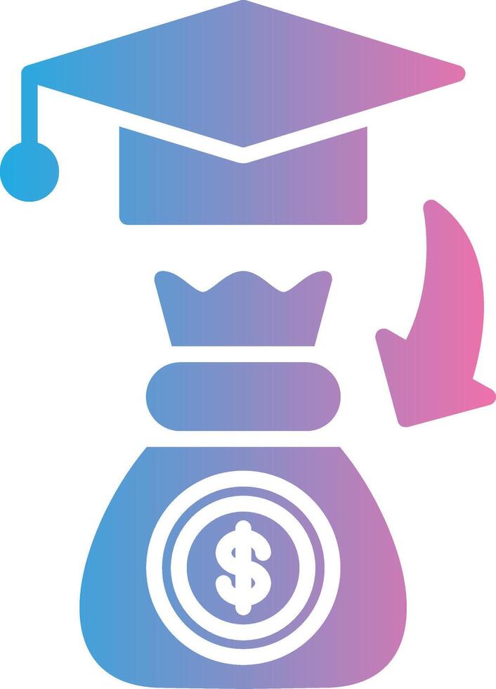 Scholarship Glyph Gradient Icon Design vector