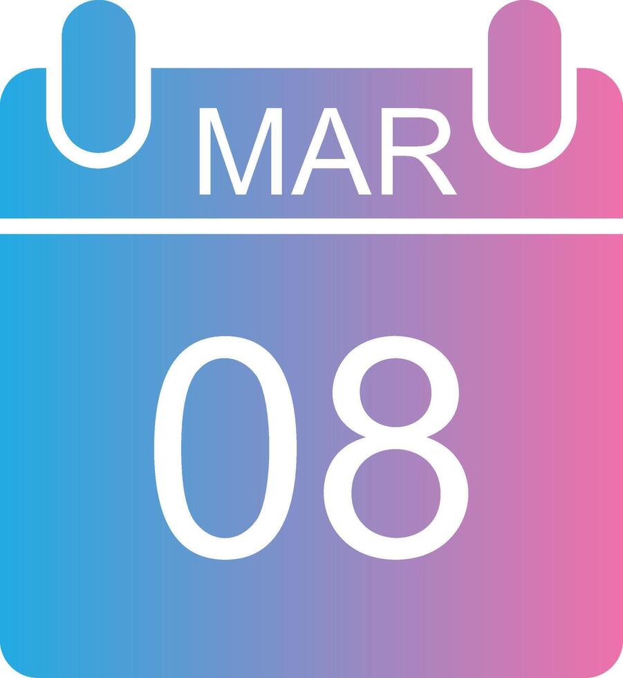 March Glyph Gradient Icon Design vector