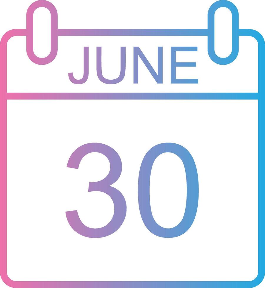 June Line Gradient Icon Design vector