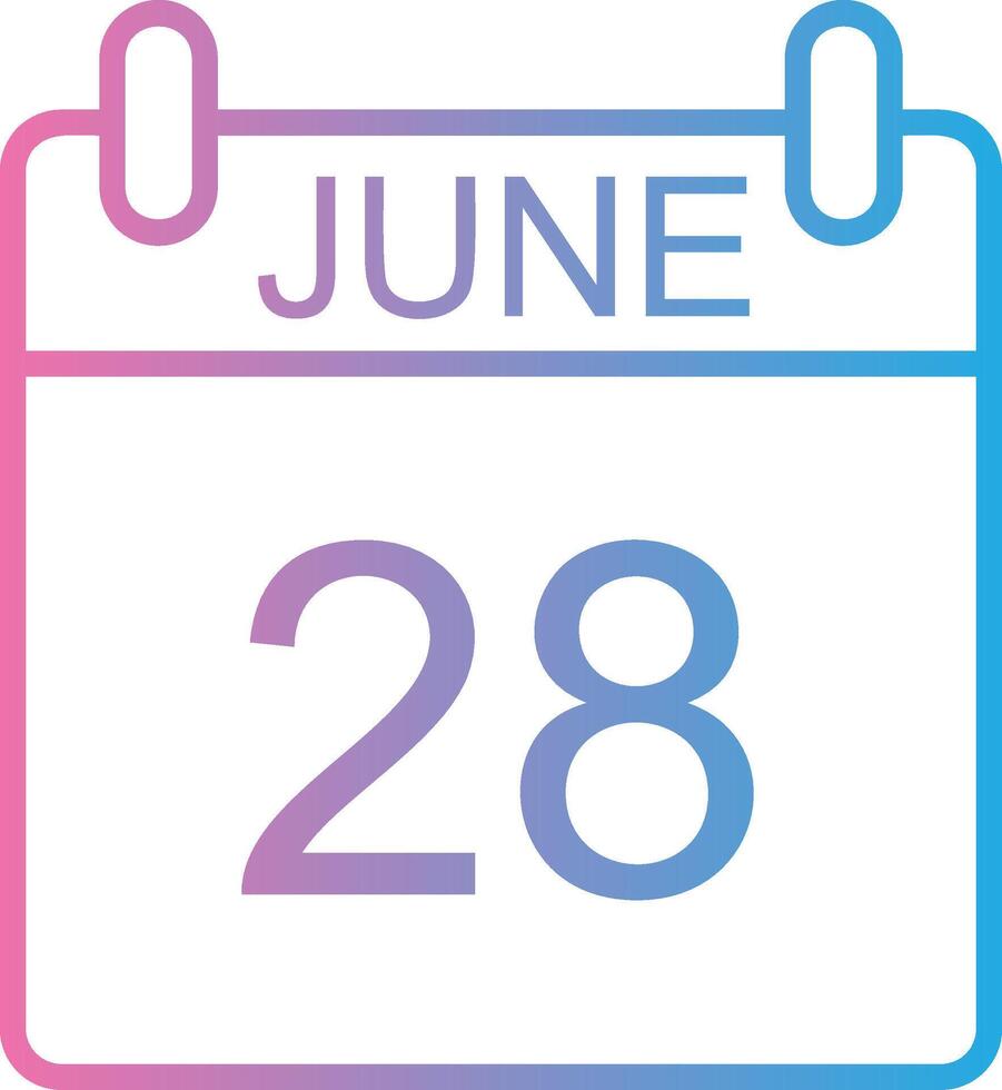 June Line Gradient Icon Design vector