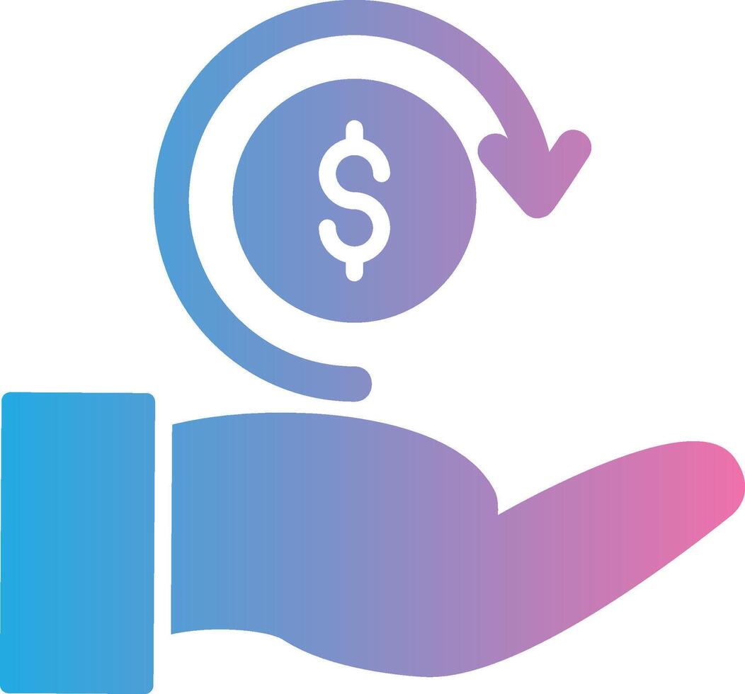 Return Of Investment Glyph Gradient Icon Design vector