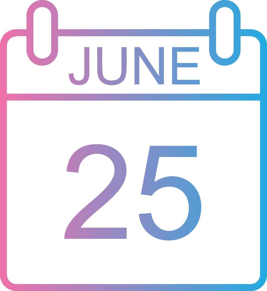 June Line Gradient Icon Design vector