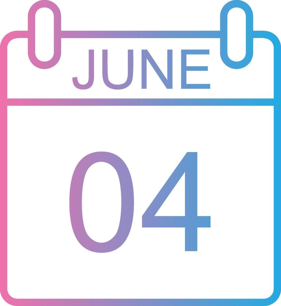 June Line Gradient Icon Design vector