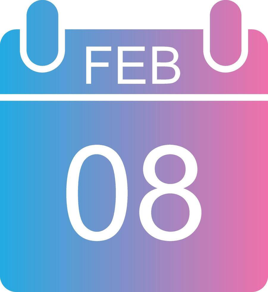 February Glyph Gradient Icon Design vector