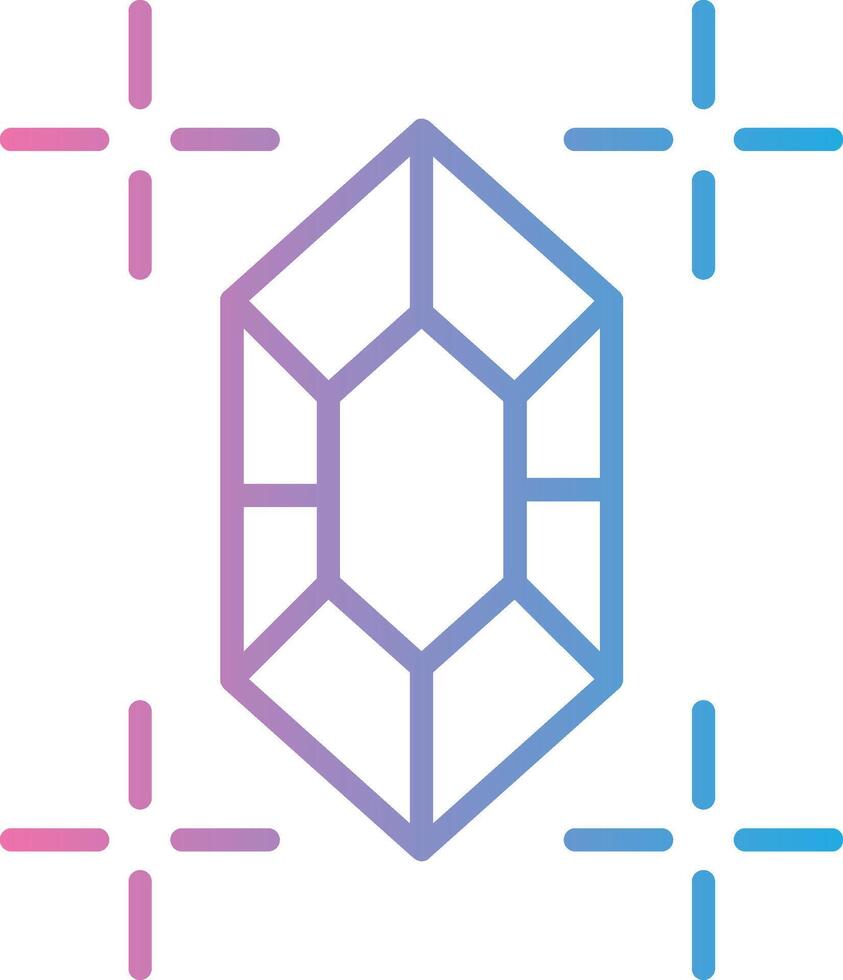 Gem Line Gradient Icon Design vector