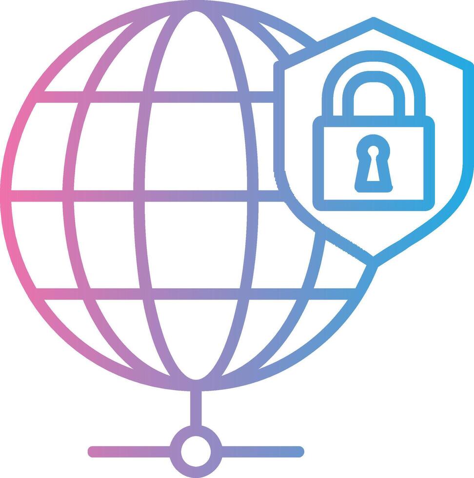 Global Security Line Gradient Icon Design vector