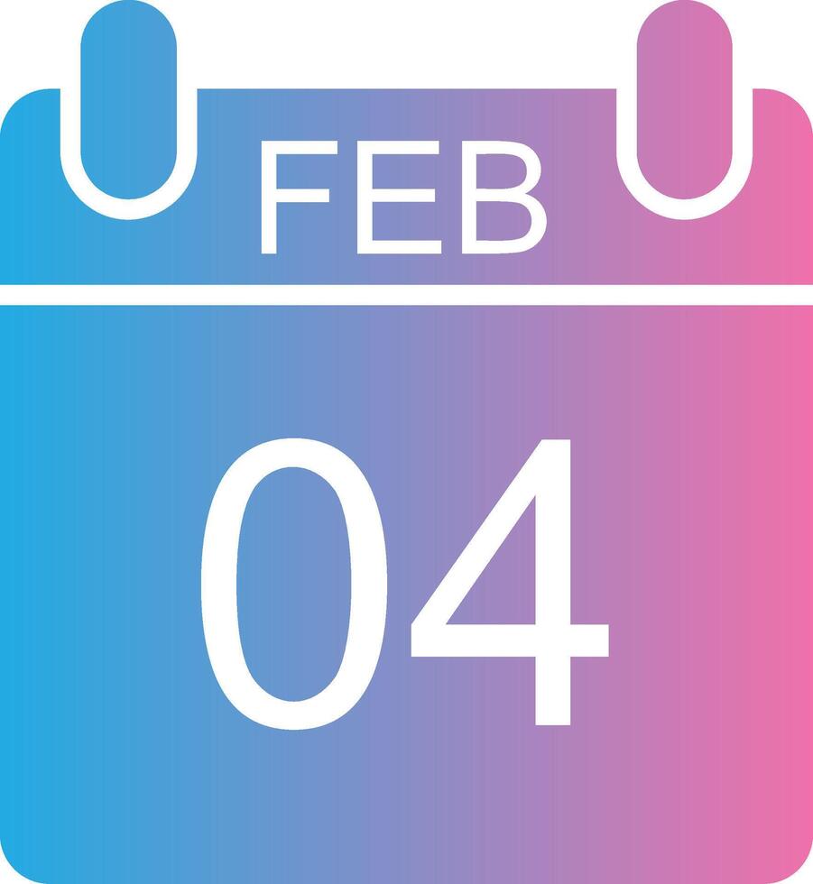 February Glyph Gradient Icon Design vector