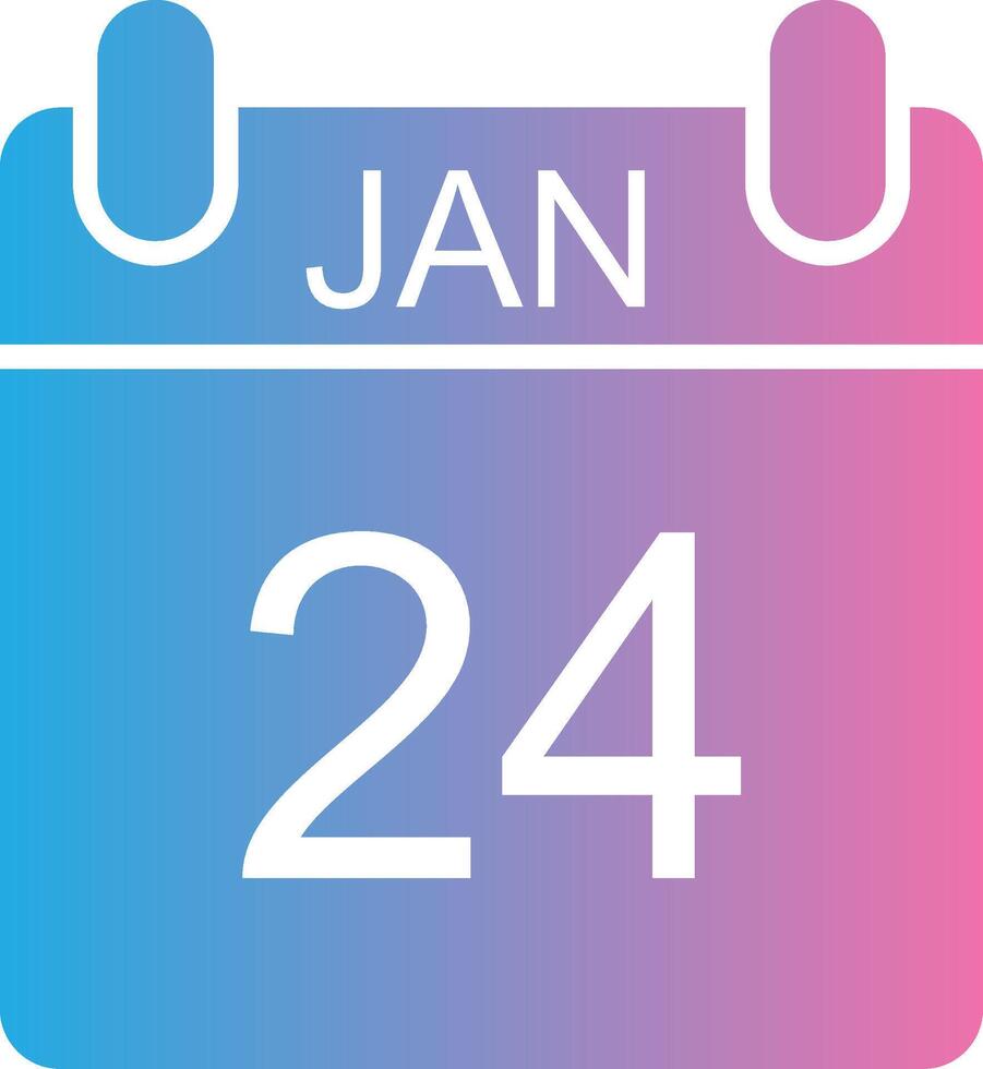 January Glyph Gradient Icon Design vector