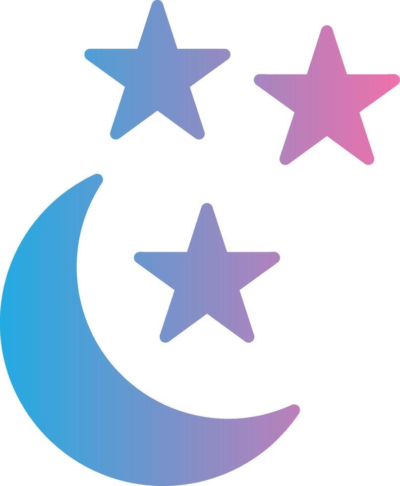 Half Moon Glyph Gradient Icon Design vector