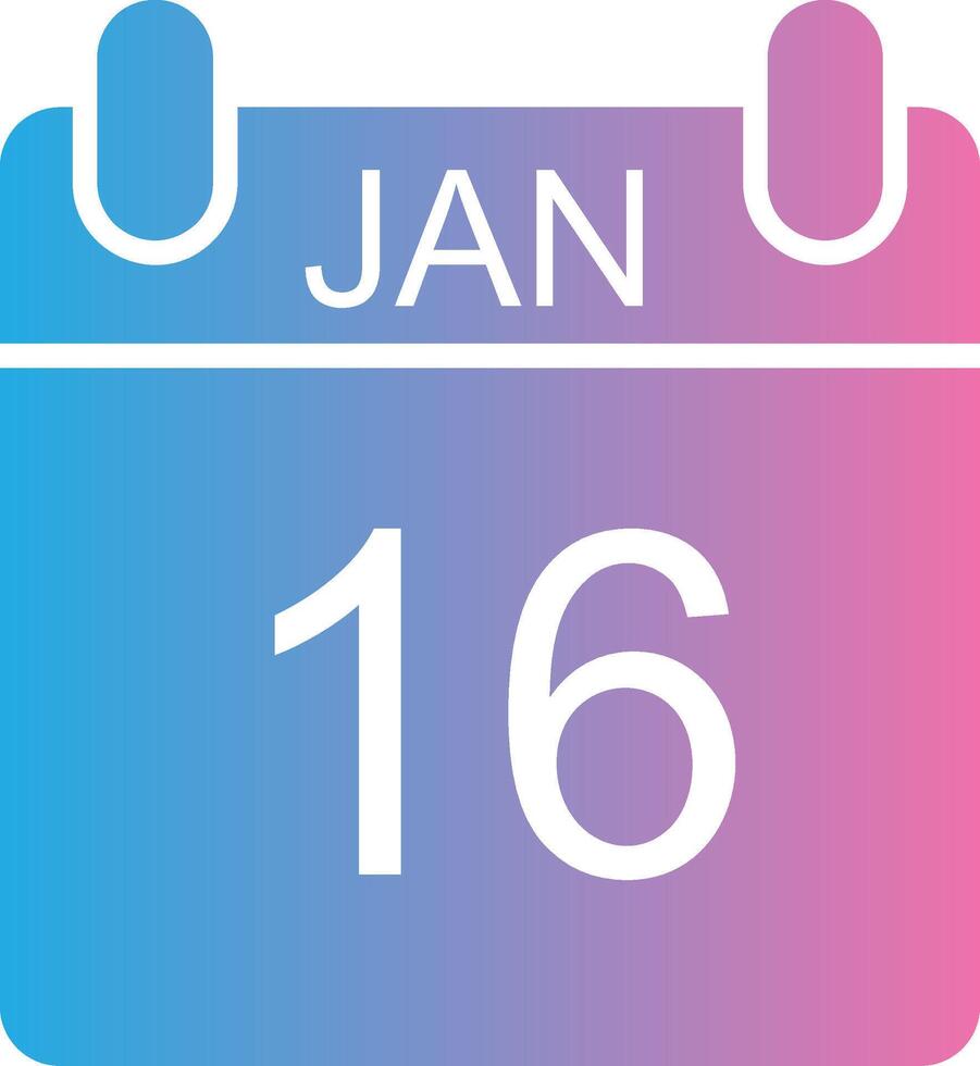 January Glyph Gradient Icon Design vector