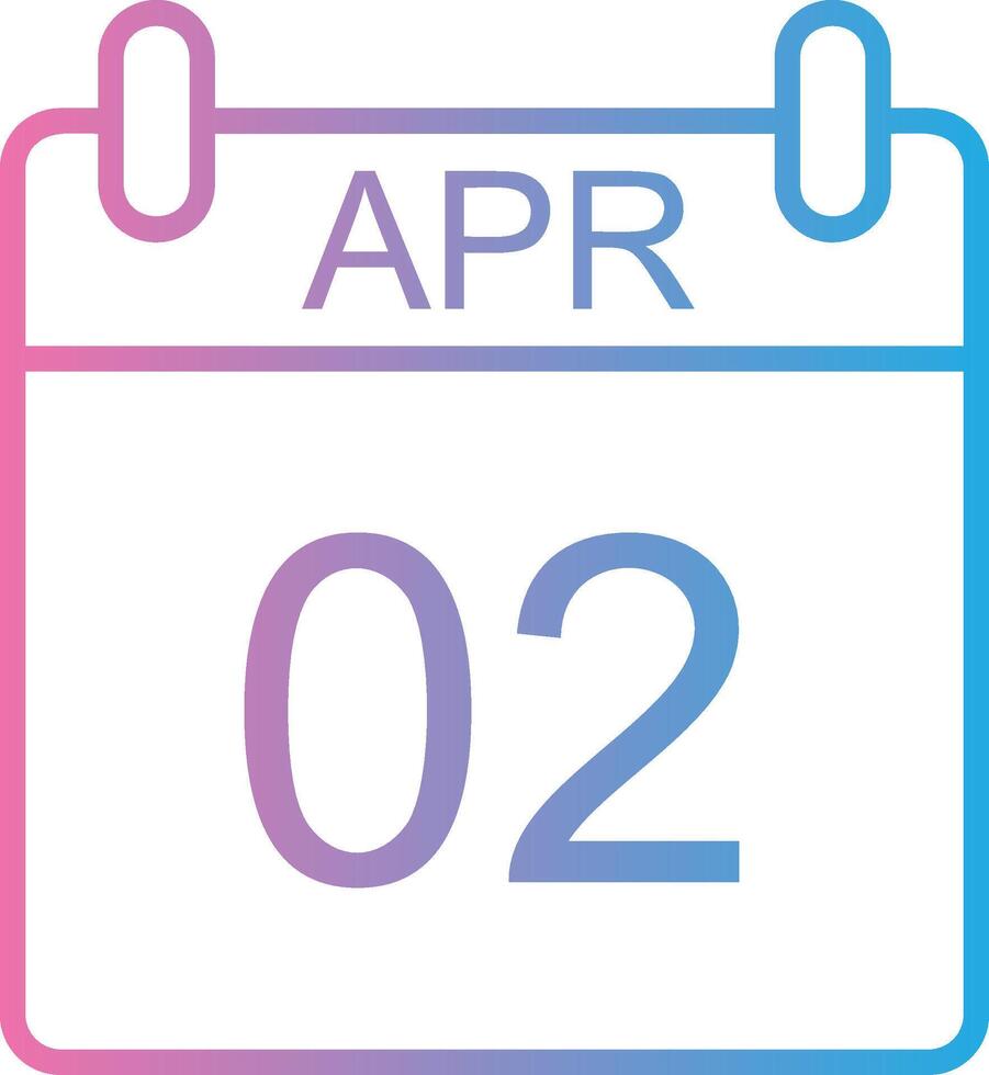 April Line Gradient Icon Design vector