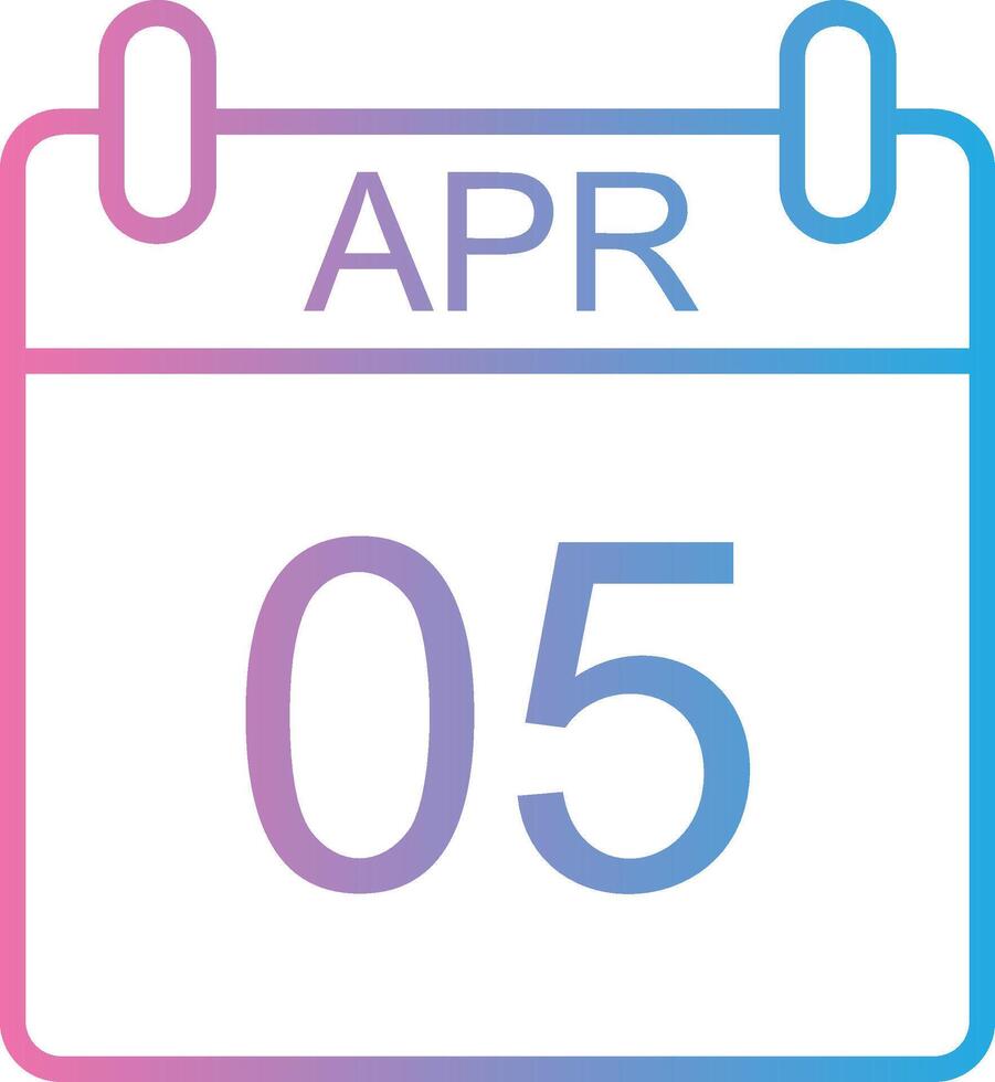 April Line Gradient Icon Design vector