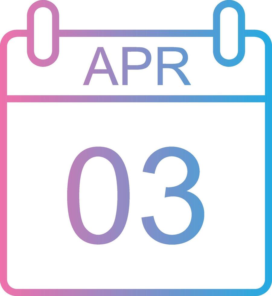 April Line Gradient Icon Design vector