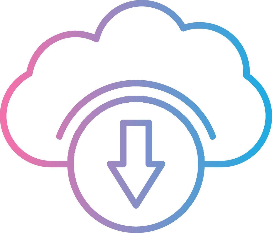 nube servicios línea degradado icono diseño vector