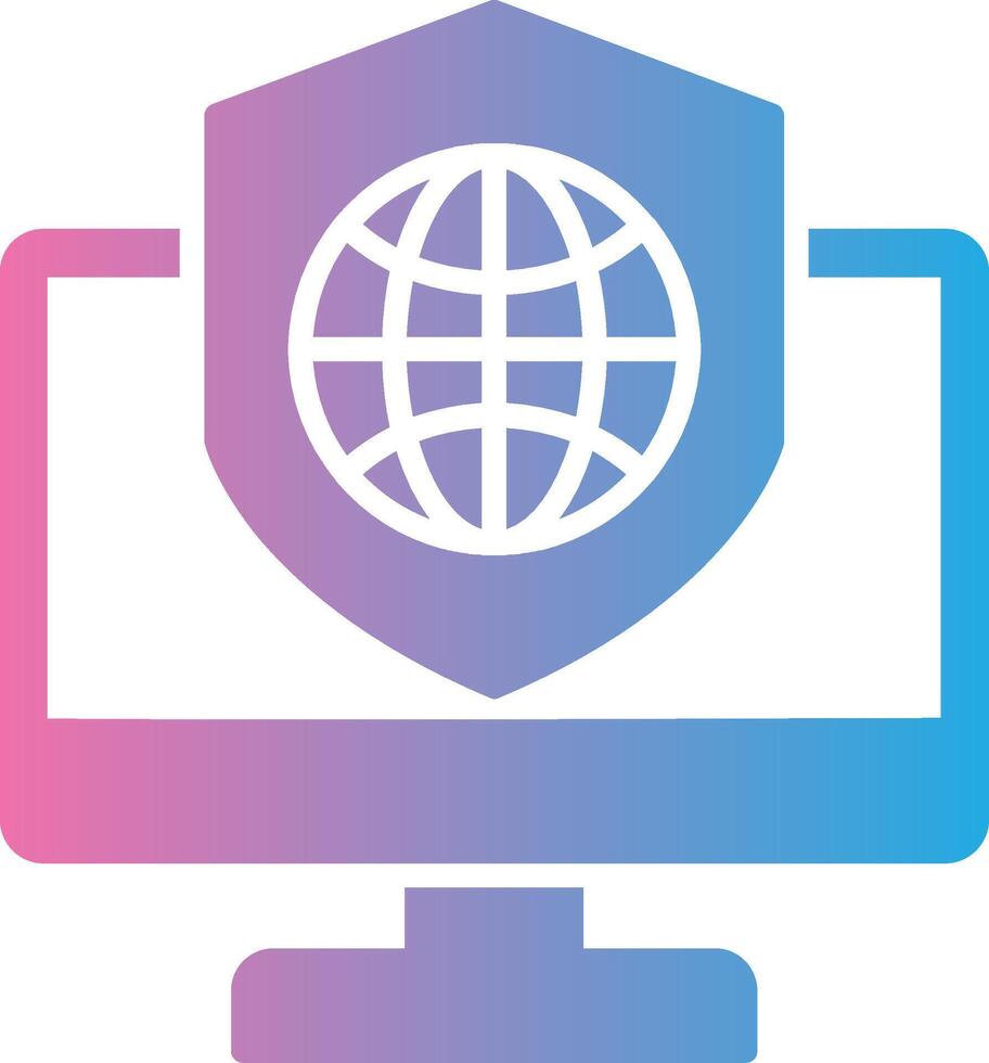 Security Computer Connect Glyph Gradient Icon Design vector