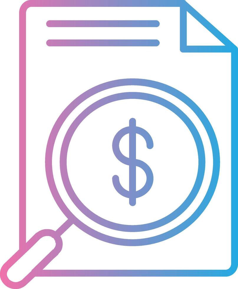 Money Search Line Gradient Icon Design vector