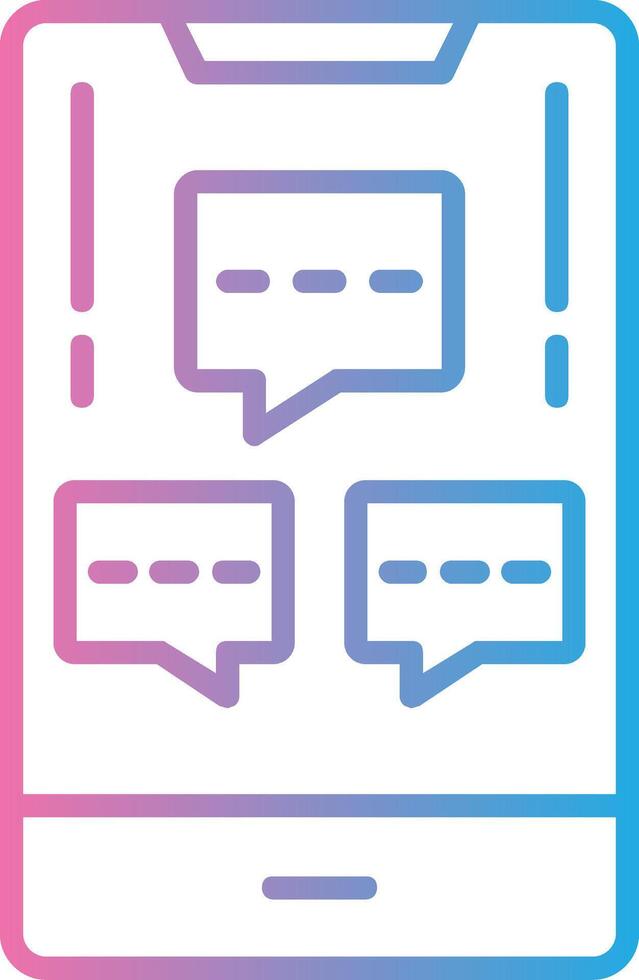 Mobile Chat Info Line Gradient Icon Design vector