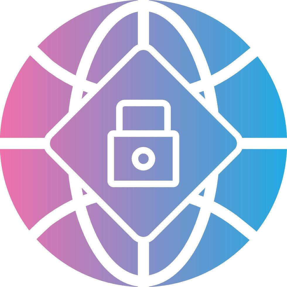 Global Security Glyph Gradient Icon Design vector