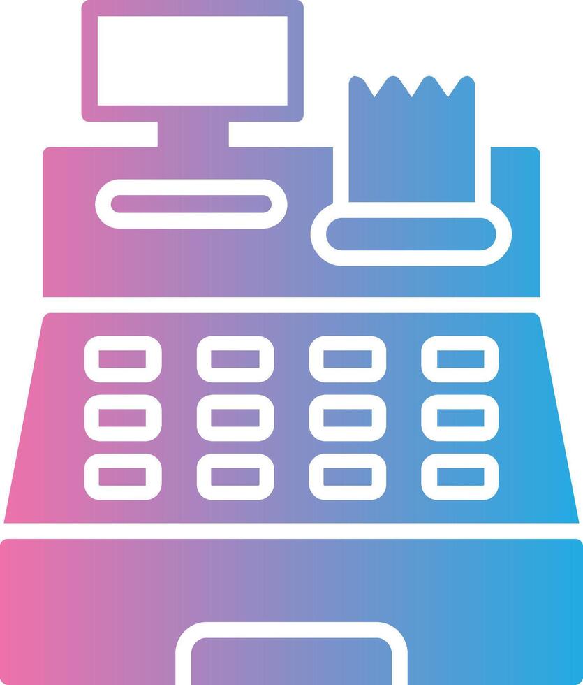 Cash Register Glyph Gradient Icon Design vector