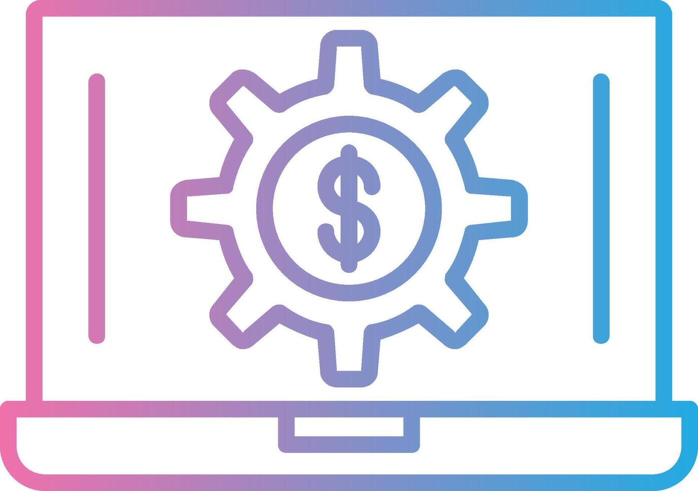 Laptop Money Line Gradient Icon Design vector