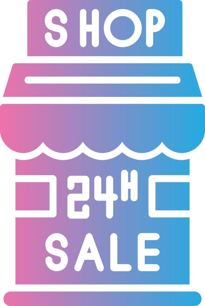 24 Hour Sale Glyph Gradient Icon Design vector