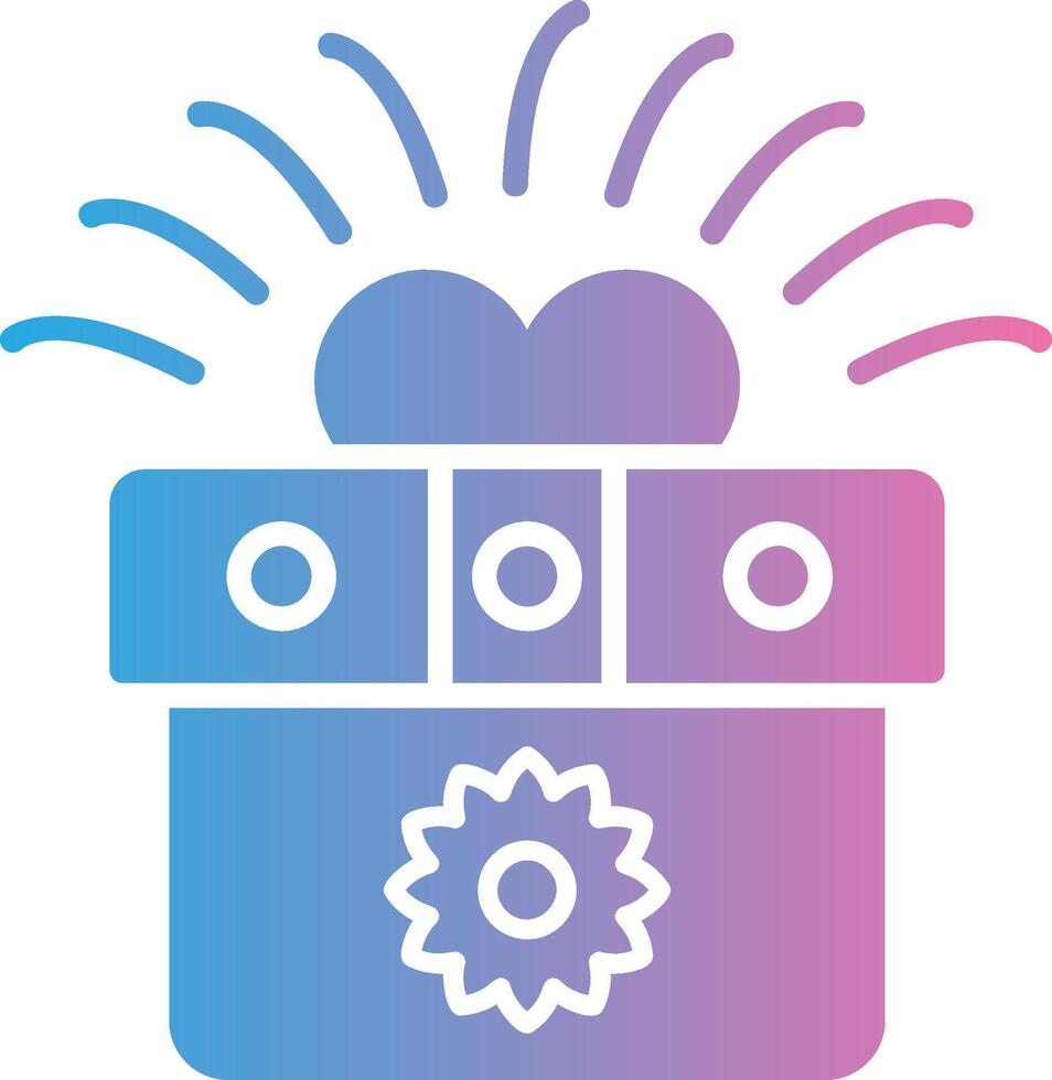Gift Box Glyph Gradient Icon Design vector