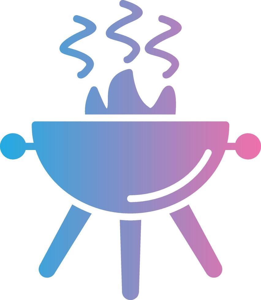 Grill Glyph Gradient Icon Design vector