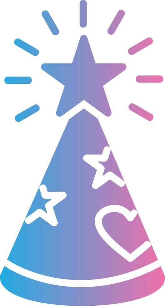 Party Hat Glyph Gradient Icon Design vector