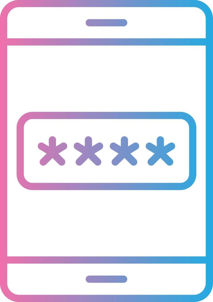 Password Line Gradient Icon Design vector