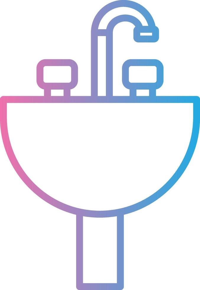 lavabo línea degradado icono diseño vector