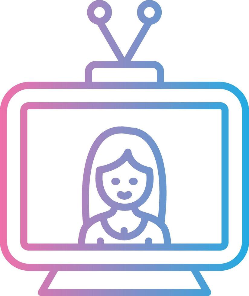 Television Line Gradient Icon Design vector
