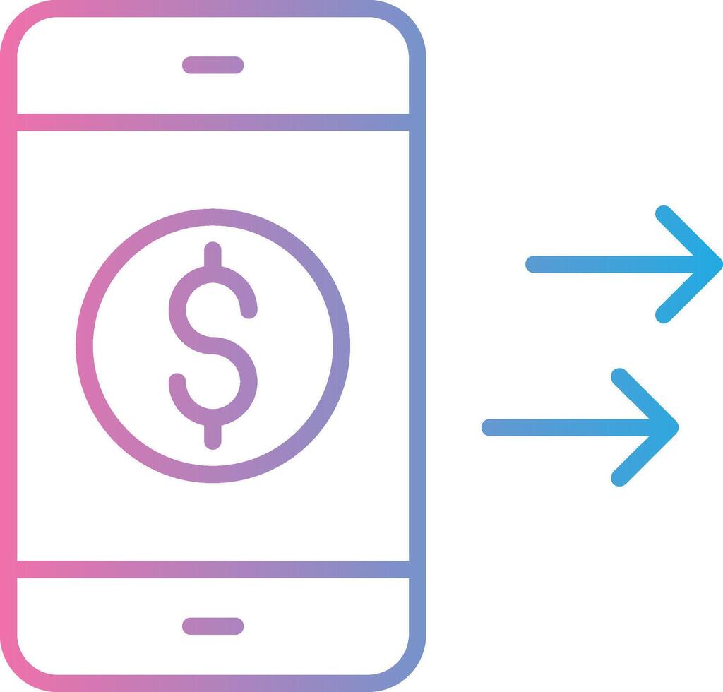 Transfer Money Line Gradient Icon Design vector