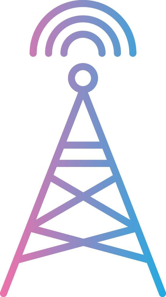 Radio Tower Line Gradient Icon Design vector