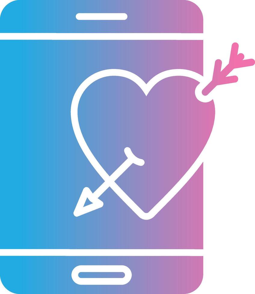 Cupido glifo degradado icono diseño vector