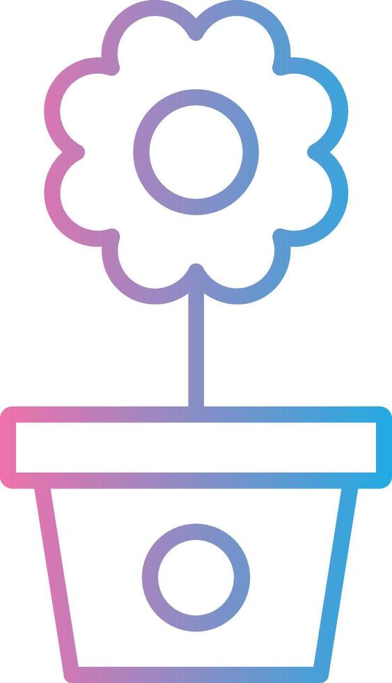 Flower Pot Line Gradient Icon Design vector