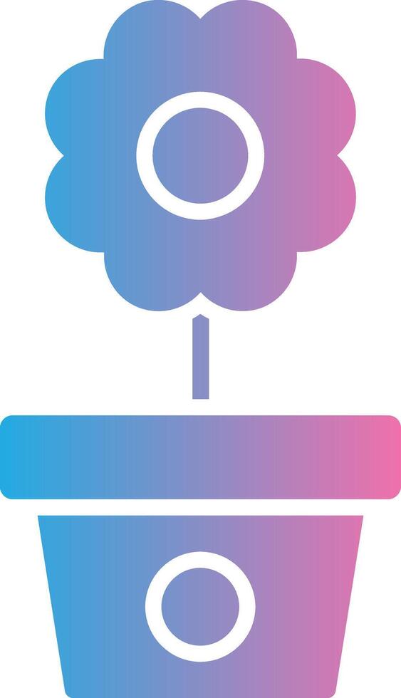 Flower Pot Glyph Gradient Icon Design vector