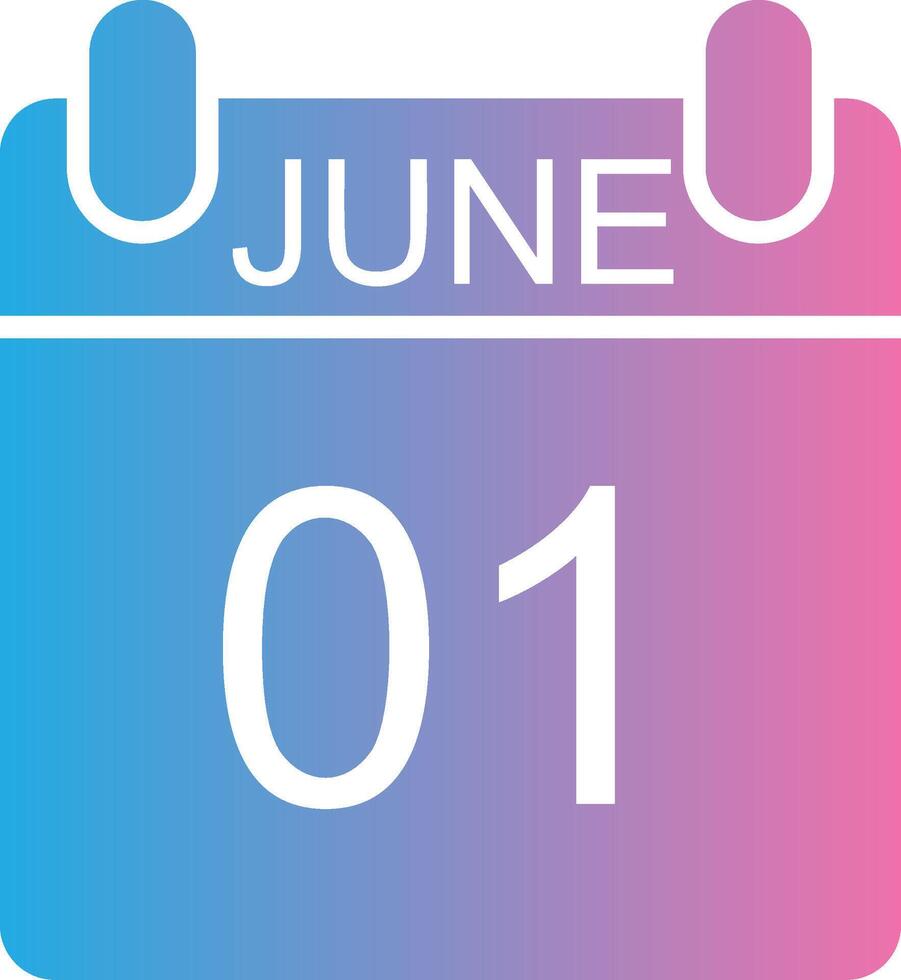 June Glyph Gradient Icon Design vector