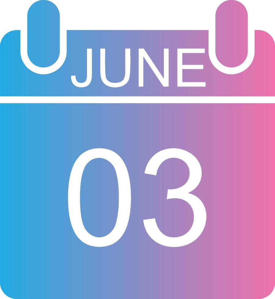 June Glyph Gradient Icon Design vector