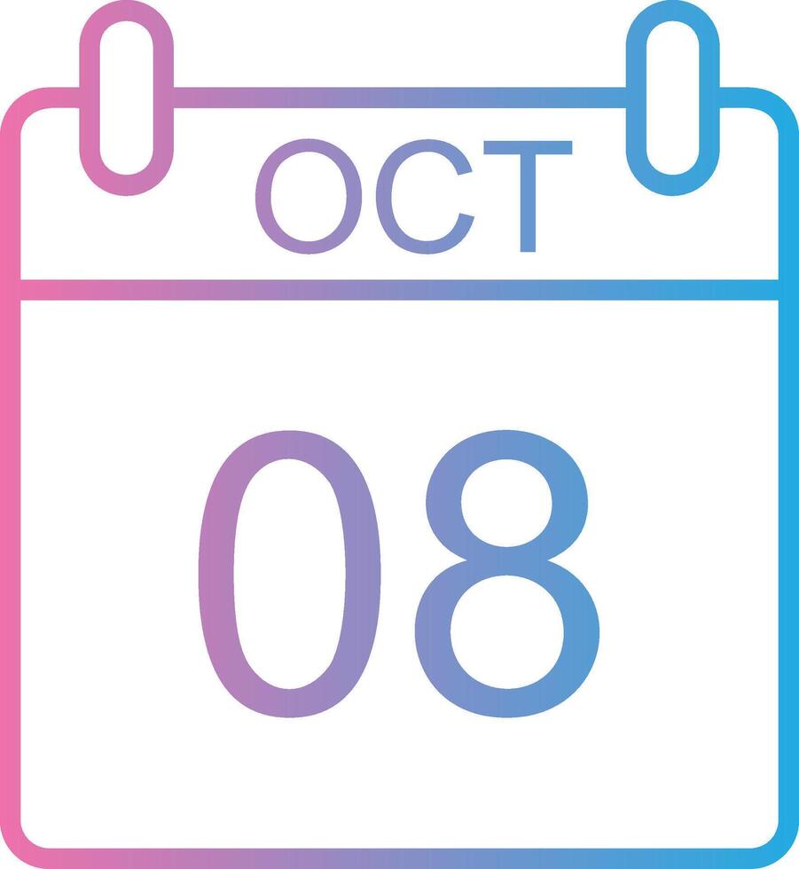 October Line Gradient Icon Design vector