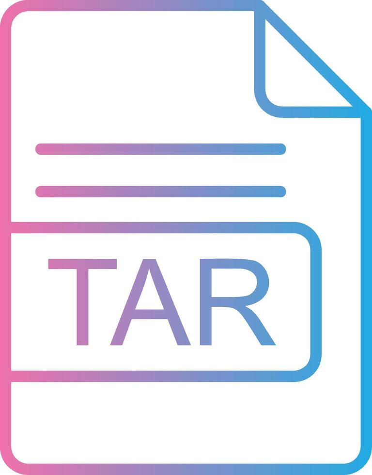 TAR File Format Line Gradient Icon Design vector