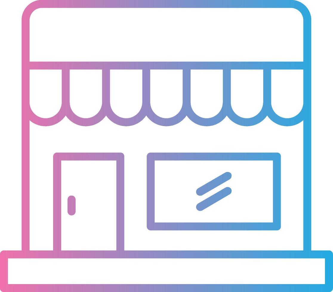 Shop Line Gradient Icon Design vector