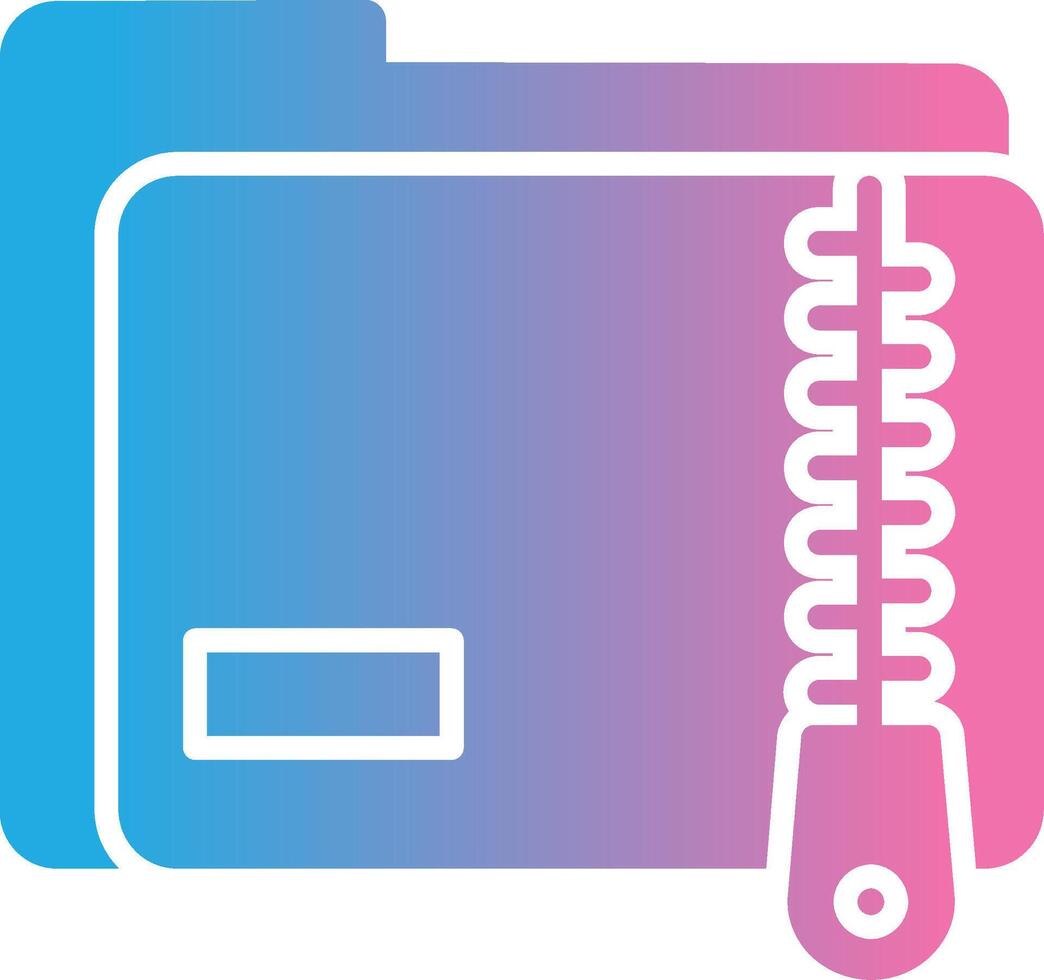 Zip Folder Glyph Gradient Icon Design vector