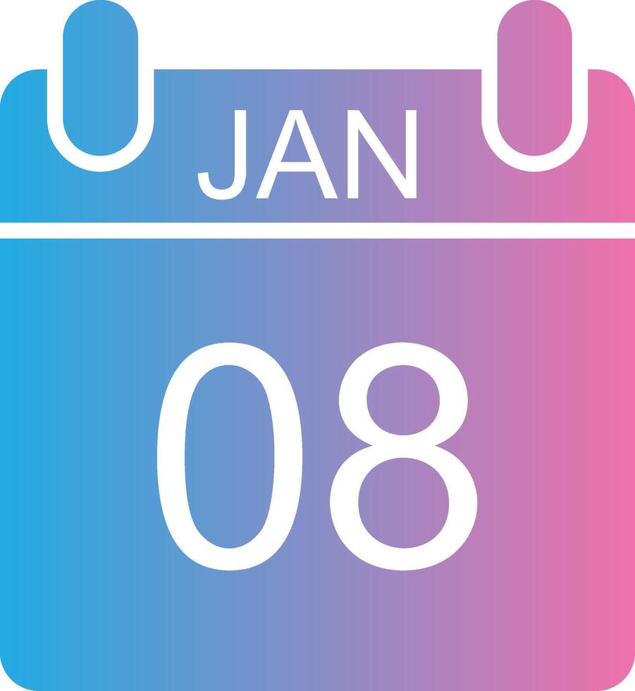 January Glyph Gradient Icon Design vector