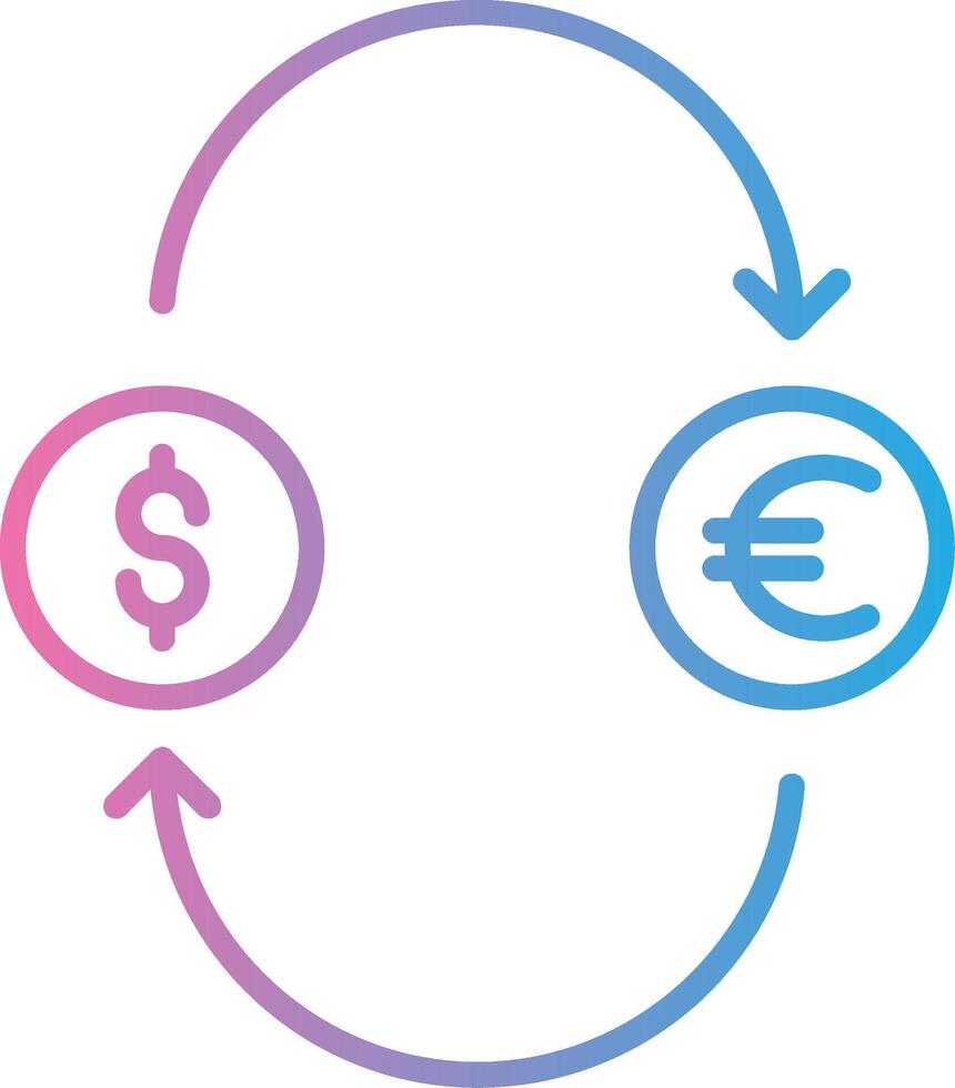 Exchange Money Line Gradient Icon Design vector