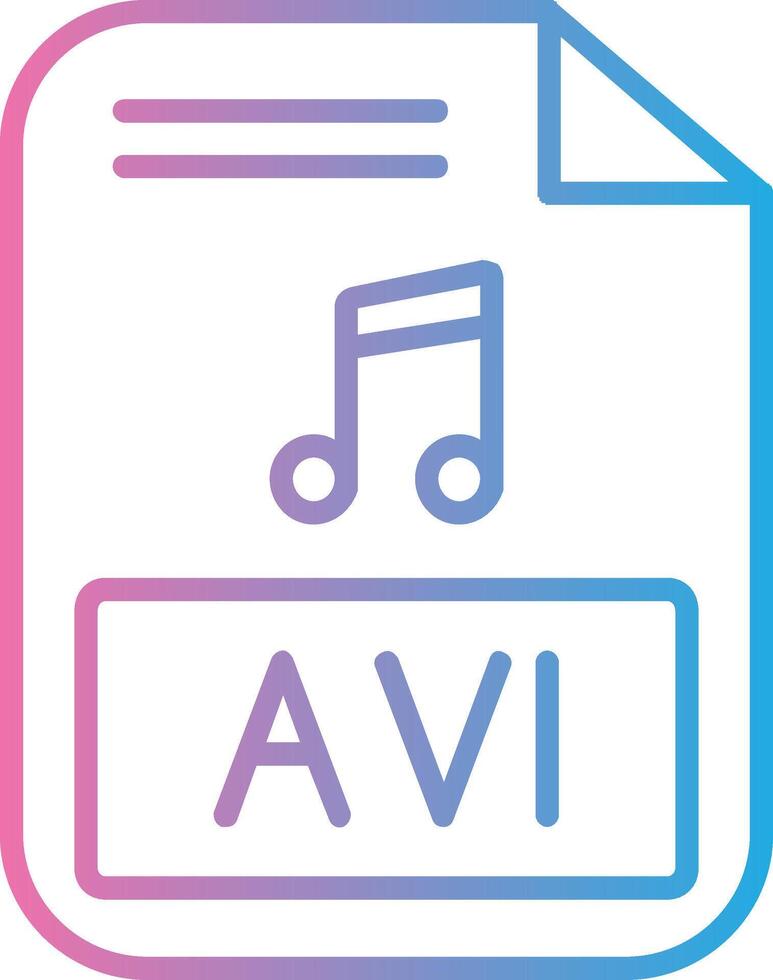 Avi Line Gradient Icon Design vector