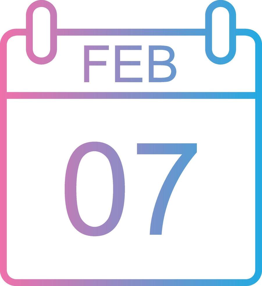 febrero línea degradado icono diseño vector