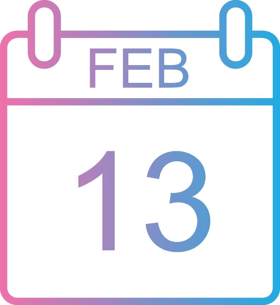 February Line Gradient Icon Design vector